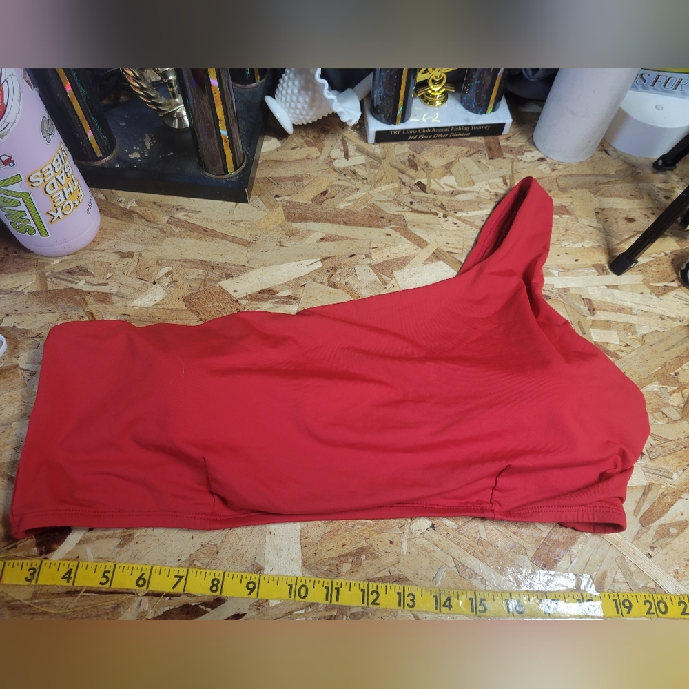 Andie NWT Red Wynwood Top One Shoulder Swim top Size 3XL
